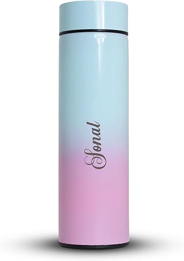 Dream Gift GLORE Your Name Personalized Engraved Temperature Steel Bottle with Led Display for Office - School, Gym Outdoo...