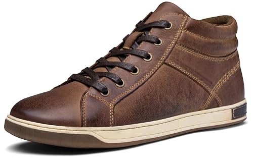Jousen Men's Leather Fashion Sneakers