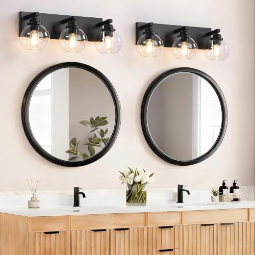 Image of 2 Pack Globe Clear Glass Lampshades, 1.65 in Fitter 5.9 in Diameter 5.1 in Height Glass Covers Shades Replacements, Transparent Shades for Light Fixtures Pendants Wall Sconces Vanity Lights