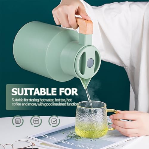 TOYANDONA Insulated Glass Liner Kettle Thermal Carafe 1.5L Green Vacuum Pot for Hot Water, Coffee, and Tea in Home and Office - Image 9