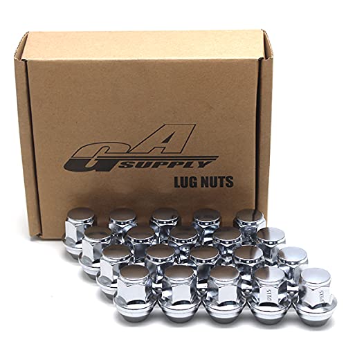 GAsupply M12x1.5 Lug Nuts Chrome, Stock Lug Nuts 1.25  Tall 3 4  19mm Hex Compatible with 09-18 Focus, 12-18 Fusion, 13-20 Escape, 18-20 EcoSport, 11-19 Fiesta, Lincoln 15-19 MKC, 12-16 MKZ , 20 Pack