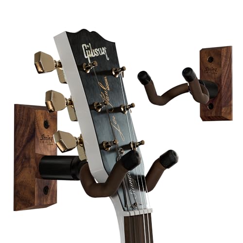 String Swing Guitar Wall Mount 2 Pack, Guitar Hangers, Wall Guitar Mount, Guitar Holder Hook for...