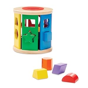Melissa & Doug Match and Roll Shape Sorter – Classic Wooden Toy