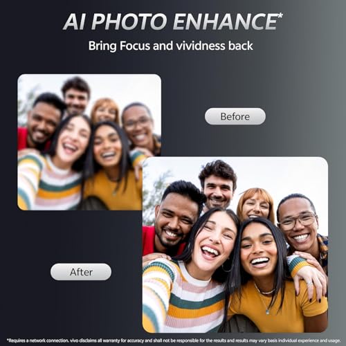 Image of VIVO T4 5G (Phantom Grey, 8GB RAM+256GB Storage) | Snapdragon 7s Gen 3 | 120Hz Quad-Curved AMOLED | 7300mAh+90W Fast Charge | 50MP Sony OIS Camera | Military Grade Build | AI Photo Enhance | AI Erase