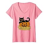 Photo Gallery donna cat on pumpkin svegliami quando è la stagione delle zucche maglietta con collo a v Photo Gallery donna cat on pumpkin svegliami quando è la stagione delle zucche maglietta con collo a v