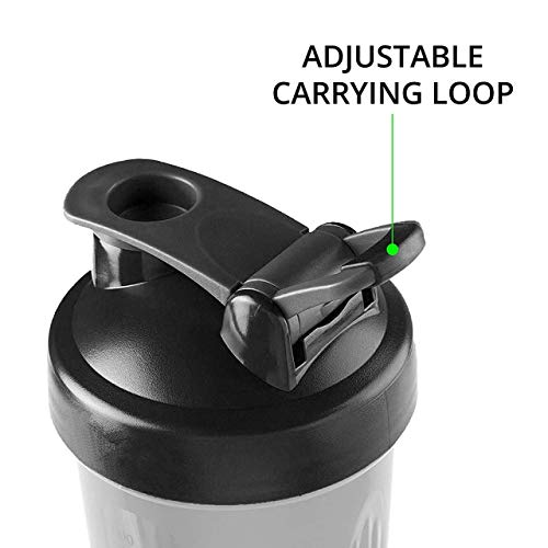 Xmart India Leak Proof BPA Free Material 600ml Protein Shaker Bottle for Protein Mix with Storage Compartment and Stainless Steel Blender Ball for Pre/Post Workout Drinks, Gym, Cycling - Image 2 thumbnail