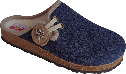 Chaussons laine mérinos Tirol femme Levico jeans 42, pantofoles thermorégulatrices confortables