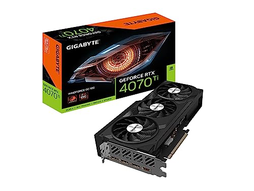 Gigabyte GeForce RTX 4070 Ti WINDFORCE OC 12G Grafikkarte, 3X WINDFORCE Lüfter,...