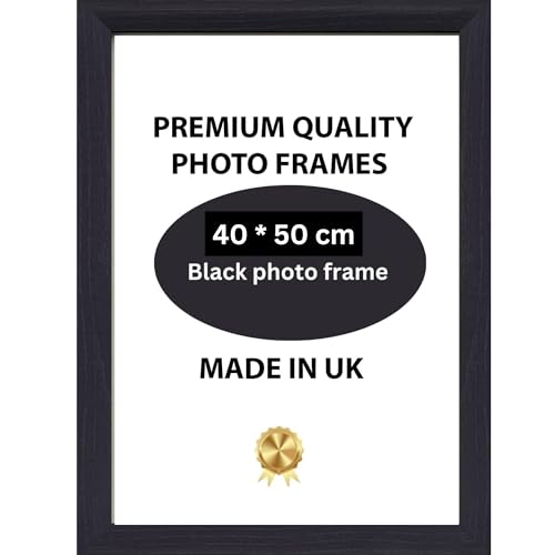 Go Frames 40x50cm Black Poster Frame - Wooden Frames - Large Black Picture Frames - Perfect For Jigsaw puzzles Black Frame