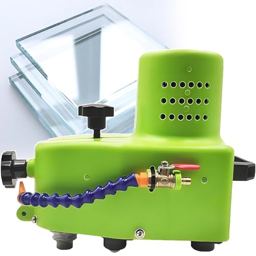 Pulidora portátil de Bordes de Vidrio de 800 W con Rueda de Diamante y Disco de Pulido, Velocidad de 1 a 3 m/min para Bordes biselados Rectos y Redondos de Vidrio