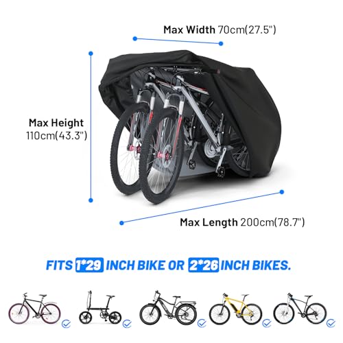 image for Favoto Bike Cover Waterproof Outdoor - Bicycle Covers for 1 or 2 Bikes