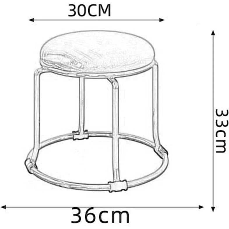 Tabourets empilables YangRy | Tabouret rond bas en flanelle 33 cm - 3