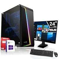 Gaming Komplett PC Set|AMD Ryzen 5 5600X - 6x4.6GHz|Marken Board|24 Zoll Monitor|Nvidia GeForce RTX 3070 Ti 8GB GDDR6X|512GB M.2 NVMe + 1000GB HDD|Windows 10 Pro|WLAN|3 Jahre Garantie