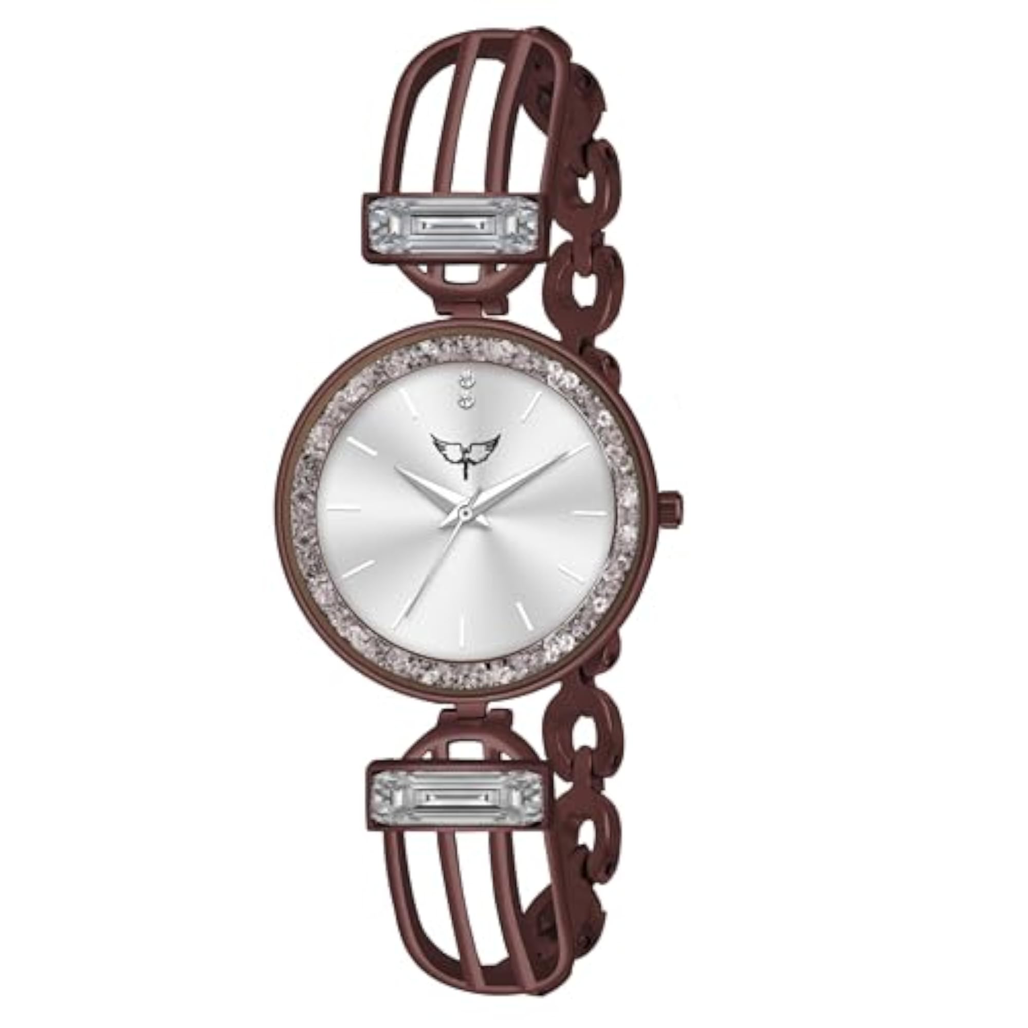 Women's Rose Gold Plated Analog Watch with Diamond Studded Dial