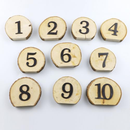 Numéros de table pour mariage rustiques en bois de décoration - 6