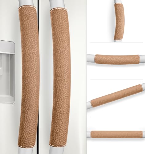 Refrigerator Door Handle Covers, Set of 6, Adjustable Appliance Handle Covers, Keep Your Kitchen Clean, Microwave Oven Stove Dishwasher Handle Protector, Non Slip Fridge Handle Cover (Coffee)