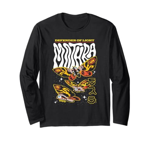 Godzilla Mothra Defender of Light Retro Collage Movie Long Sleeve T-Shirt