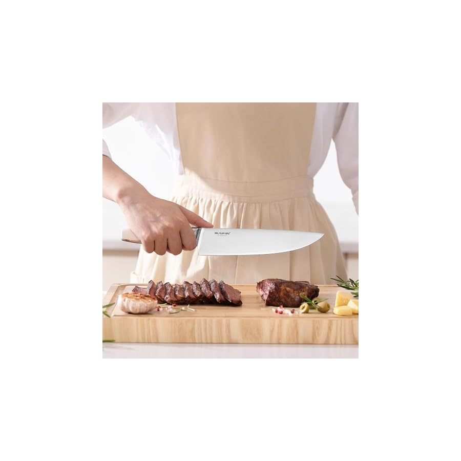 Musifan 5-Piece Chef Knife Set, Professional Ultra Sharp Kitchen Knives For Cooking High Carbon Stainless Steel, With Ergonomic Handle Design (five)