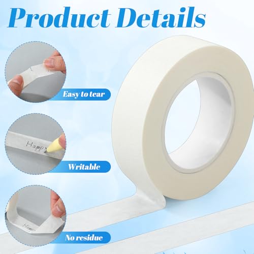 Image of Gilprop 25 Rolls White Painters Tape Bulk Masking Tape 0.7 Inch x 22 Yard (550 Total Yards) Adhesive Masking Scribing painting supplies for Walls Kitchen Home DIY Artist Craft Arts