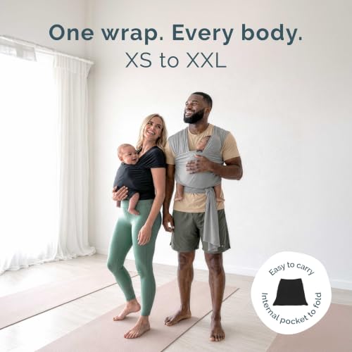 Image of Boba Baby Wrap Carrier Black Mesh | Lightweight Baby Sling Carrier for Newborn (7-35 lbs), Summer Baby Wrap for Active Parents
