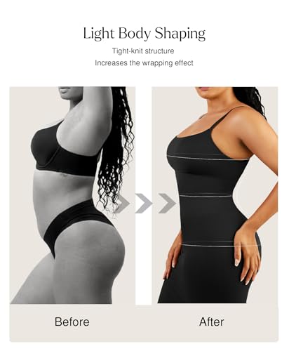 Tummy Control Dress for Women - Bodycon Slip Midi Dress with Built in Bra Date Night Spaghetti Strap Dresses Club Outfit3