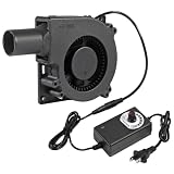 MELIFE BBQ Fan 120mm, 12V AC Squirrel Cage Fan with Speed Controller, BBQ Air Mover Blower for Outdoor Barbecues, Camping Cooking, Wood Stove, Charcoal Starter