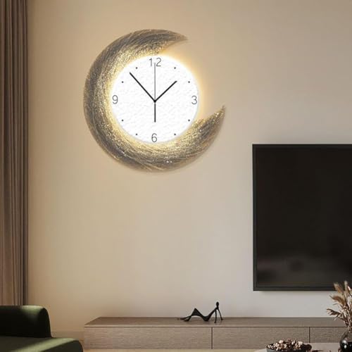 Horloge Murale Lune LED avec télécommande pour décor de salon moderne