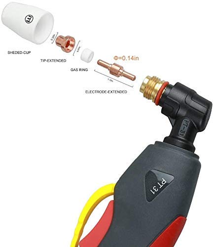 Reboot Plasma Cutter Torch 40A PT31 16FT High Duty Cycle for Cut 50A Works with PT31 JG-40 WSD-LG40 Cutting Torch (LGK40 CUT40)