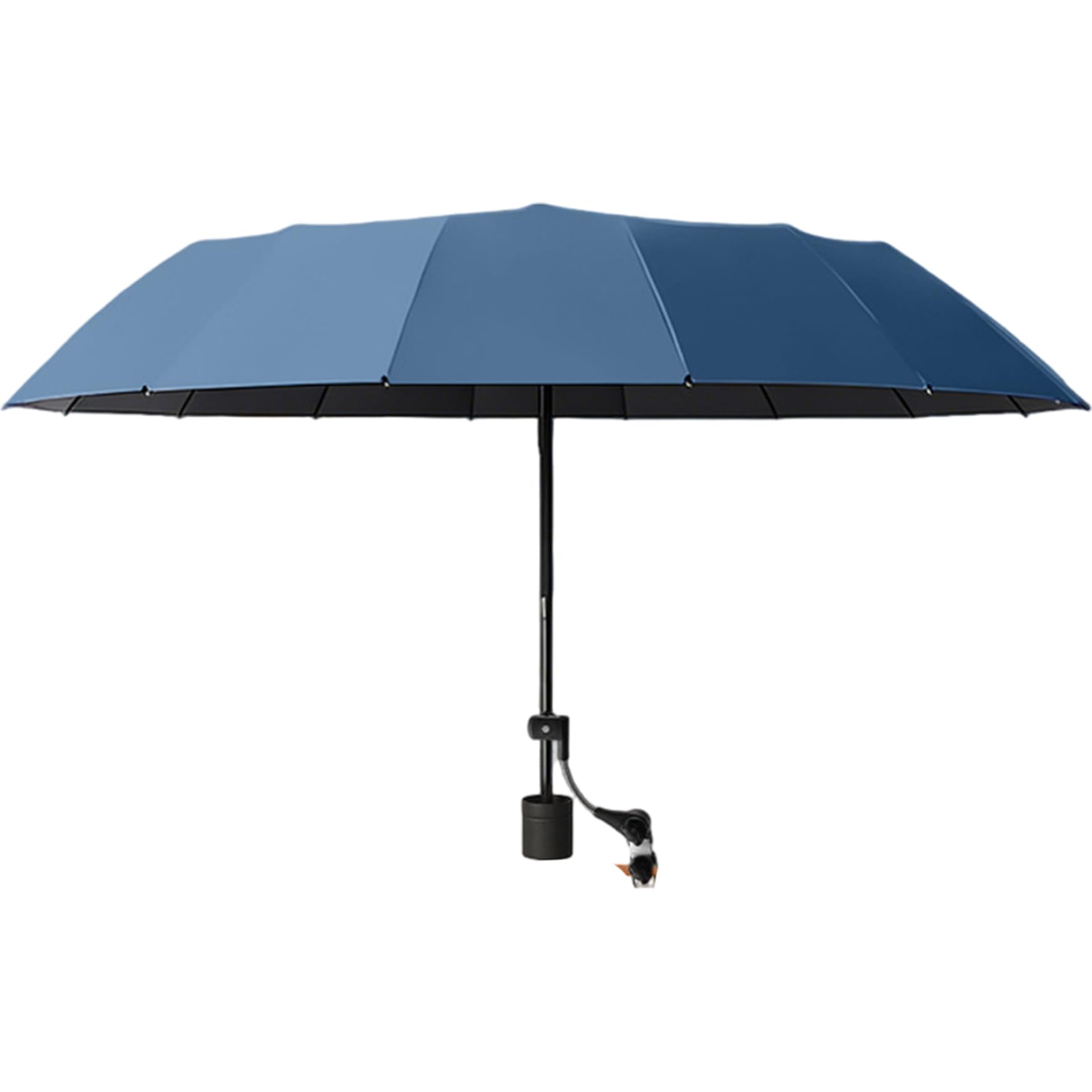 Grsrkep Portable Clip on Umbrella for Chair 360° Adjustable Sun Shade with Clamp for Beach, Camping, and Outdoor Chairs, Blue, 45.28 Inch Diameter