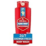 Old Spice Refreshing Body Wash for Men, 3X Defense, 24/7 Shower Fresh with Long Lasting Scent, Red Collection, Aqua Reef with Cypress Scent, 24 oz