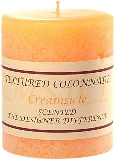 Textured Creamsicle 3 x 3 Scented Pillar Candles