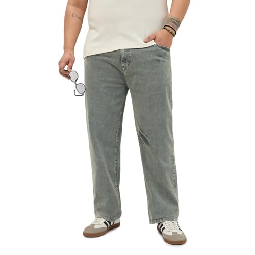 Image of Urbano Plus Men's Regular Fit Heavy Washed Denim Jeans Stretchable