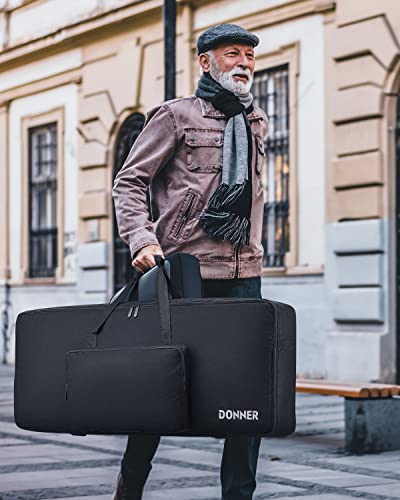 Donner 61 Key Keyboard Case, Portable Electric Piano Keyboard Gig Bag, Waterproof Durable 600D Nylon Oxford Cloth, 10Mm Cotton Padded, 41"X 16"X 5", Black #TOP7
