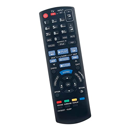 AULCMEET N2QAYB000630 Replacement Remote Control Compatible with Panasonic 5.1 Surround Sound System Home Audio SA-BTT775EE SA-BTT262EG SA-BTT270 SC-BTT262EG-K SC-BTT270EGK SA-BTT270EB SC-BTT270EGS