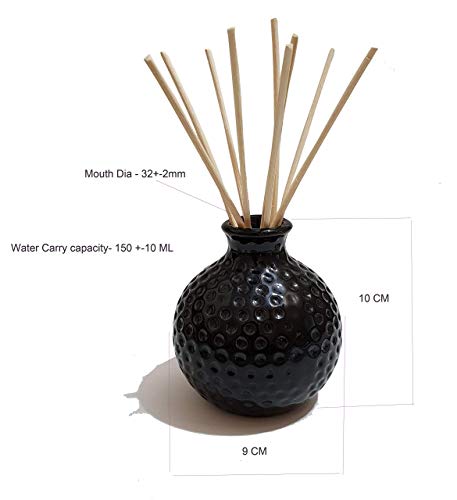 Image of Pure Source India Reed Diffuser Empty Ceramic Pot and 8 Pcs Reed Sticks .(Capacity 150 ML)