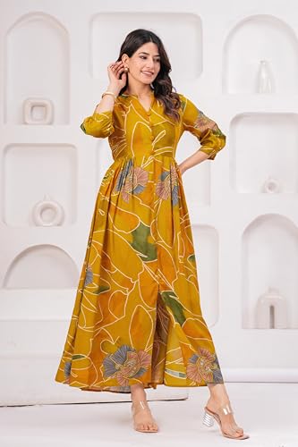 Image of Dhruvi Women's Rayon Anarkali Maternity Dress & Feeding Kurti with Zippers