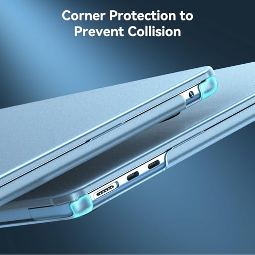 Image of BlueSwan for MacBook Air 15 inch Case M5 M4 M3 M2 2026 2025-2023, A3448 A3241 A3114 A2941, Sleek Fit Color Match, Grippy Matte Texture, Mac Book Air 15.3'' Hard Shell Laptop Cover, Sky Blue Clear
