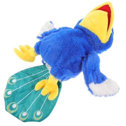 TOBBOMEY Marioneta de Mano Pavo Real de Felpa Suave 1 Pieza, Juguete Educativo Temprano para Contar Historias, Títere de Mano Lavable y Tamaño Infantil para Juegos de rol
