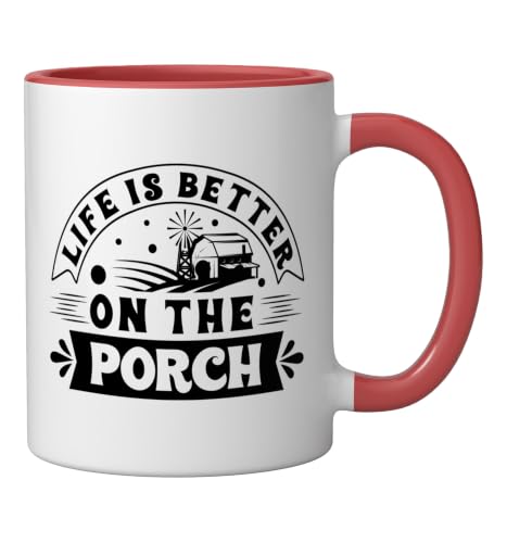 Taza de Cerámica Life is Better on the Porch 11 oz miniatura 2