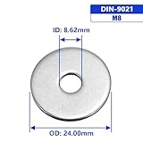 M8 x 24mm OD Fender Washer,18-8 (304) Stainless Steel Flat Washer, 8mm ID x 24mm OD, 100Pcs - Image 4