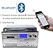 Record Player 9 in 1 3 Speed Bluetooth Vintage Turntable CD Cassette Vinyl Player AM/FM Radio USB/SD Encoding Aux-in RCA Line-Out (Silver)