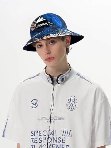 Image of Packable Reversible Printed Bucket Hat Unisex for Men Women Beach Fisherman Cap