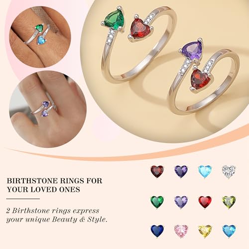 Stocking Stuffers for Her Teen Daughter Birthstone Rings for Women Birthday Gifts for Women Rings Adjustable 1-12 Birthstone Promise Ring Anniversary Wedding Jewelry2
