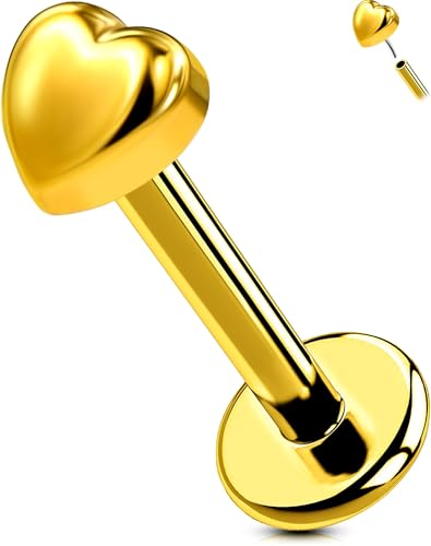 [OUFER Body Piercing] 18G/16G �`�^�j�E�������` Labret �O�X�^�b�h�A6/8mm ��p����Ȕw�� Conch �C�������O�A���Ȃ� Tragus �_���� - �{�f�B���E�p��Η�