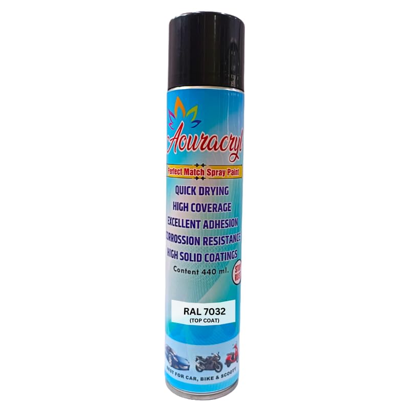 AOURACRYL Spray Paint RAL7032(Seimens Grey)-440ml Compatible For Industrial Powder coating Industrial Powder coatings, paintings, Electrical Panels etc. Spray Paint 440 ml (Pack of 1)