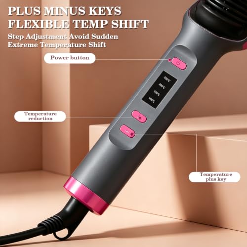 Cepillo alisador de cabello con 4 temperaturas y pantalla LED miniatura 6