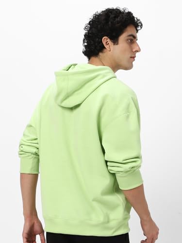 Image of Urbano Fashion Men's Cotton Solid Oversized Hooded Neck Sweatshirt