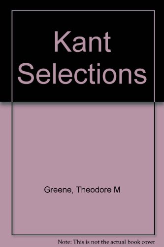 Kant Selections [French] B000UZA0JG Book Cover
