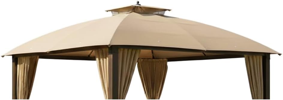Replacement Canopy Top Cover for Broyhill Sunjoy Eagle Brooke Ashford Asheville Gazebo - 350 - Beige - Will FIT These Models ONLY: A101007600, A101007603, A101007604