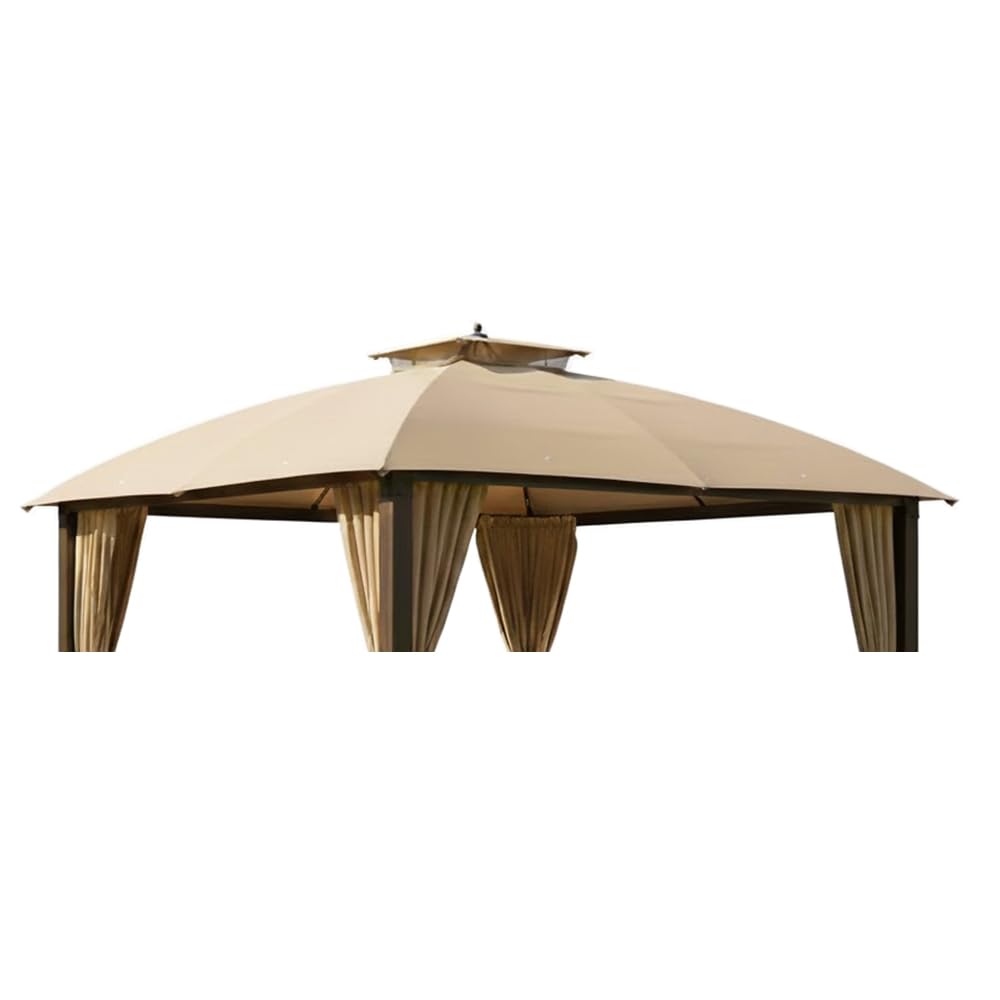 Replacement Canopy Top Cover for Broyhill Sunjoy Eagle Brooke Ashford Asheville Gazebo - 350 - Beige - Will FIT These Models ONLY: A101007600, A101007603, A101007604